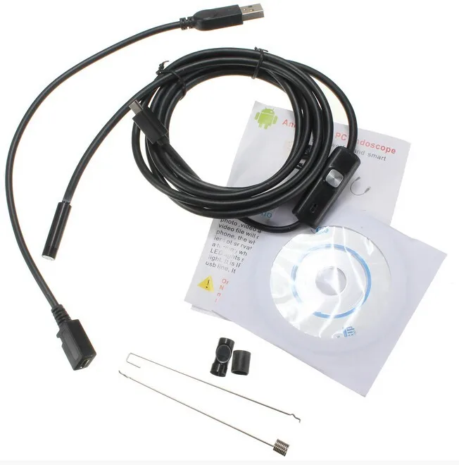 

2M 6 LED 7mm Lens IP67 USB Android Endoscope Borescope Tube Snake Camera For Android Phone PC