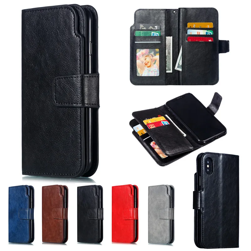 Leather case on For iPhone 7 6 6S 8 Plus 5 5S SE Case Cover iPhone x XS Max XR Case Cover Wallet card holder Magnet Flip Phone cases01