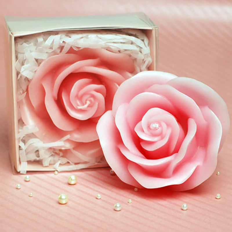 

High quality rose shape decorative candles for wedding favors and gifts happy birthday candles party supplies