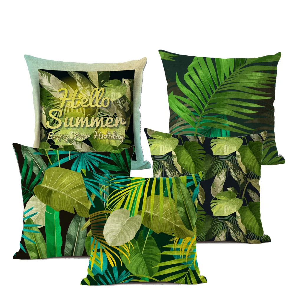 Африканская тропическая зеленая растительная наволочка с принтом бельё хлопок диван художественное украшение для дома кресло автомобиля