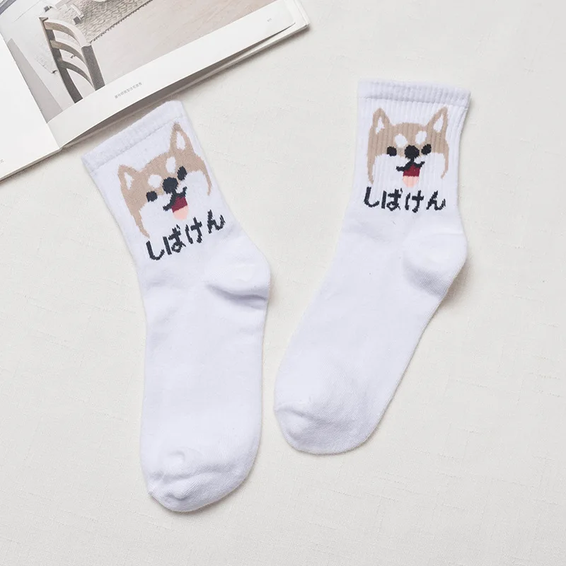Женские модные короткие носки в стиле Харадзюку с изображением кота, собаки, динозавра, мультяшных животных, корейские стильные женские носки для скейтборда, крутые носки для девочек - Цвет: 2