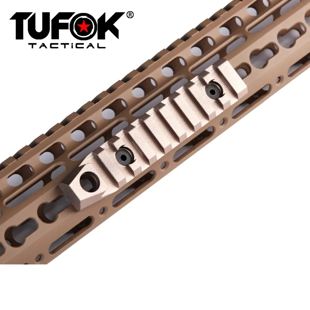 Крепление адаптер TuFok Keymod Picatinny Rail Section Bipod 9 слотов Weaver с поворотной розеткой для