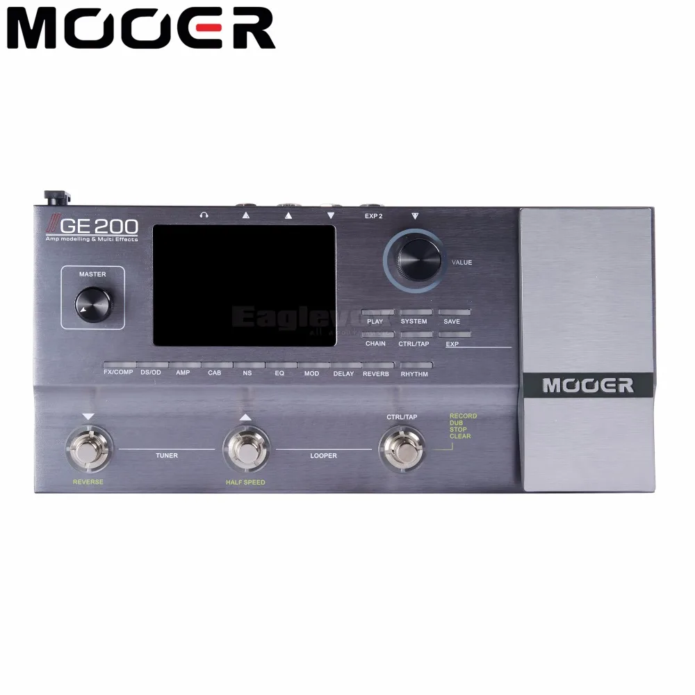 Mooer GE200 Multi Effects Processor 40 Drum Patterns 55 AMP Models 52 Second Looper 70 Effects