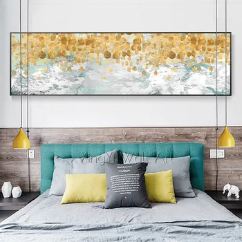 

Gold art abstract painting on canvas wall art pictures for living room original art flower acrylic texture quadros caudros decor