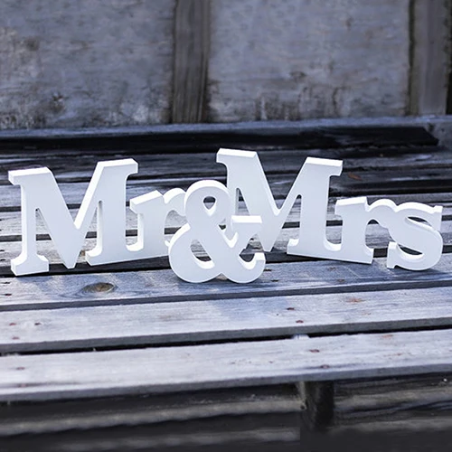 

2016 Hot Wedding Reception Sign English Letters Mr & Mrs Table Centrepiece Decor
