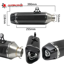 Alconstar-Modified Motorcycle Exhaust Muffler with DB Killer Motocross Dirt Bike Exhaust for Kawasaki Z750 NINJA300 ZX6R Z800