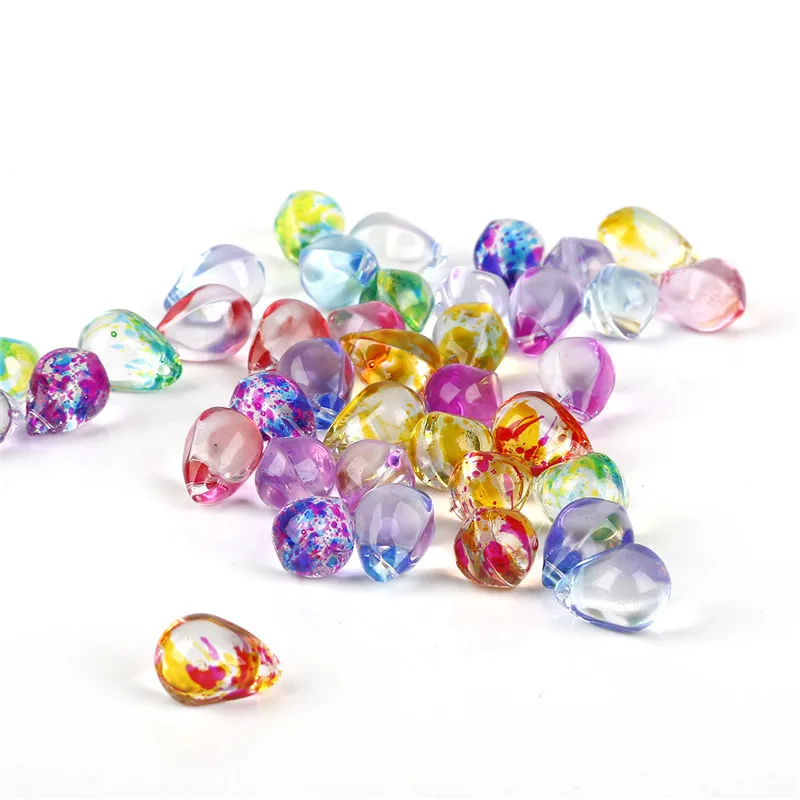 10x13mm 5pcs Czech Water Droplet Glass Beads Hairdressing Waterdrop