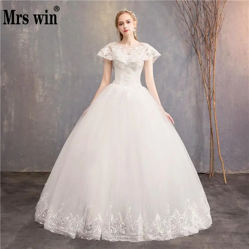 

Vestido De Noiva 2020 New Mrs Win Luxury Wedding Dresses Classic Lace Embroidery Robe De Mariee Can Custom Made Wedding Dress F