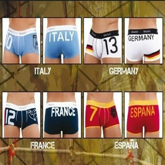 

2019 new arrival ! hot sale World cup gigo male panties boxer panties 4 87% last Seoul, 13% spandex