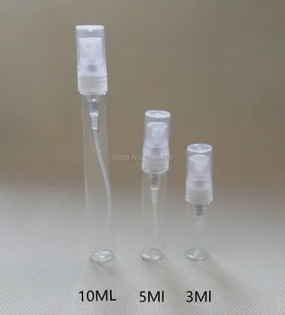 

100pcs / lot 3ml mini glass spray perfume bottle cosmetic packaging container