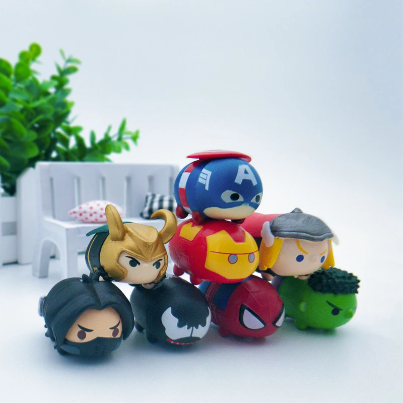

Overlapped Le Doll Cap-America Team thor Rocky Iron Man Spider-Man Toy Hand