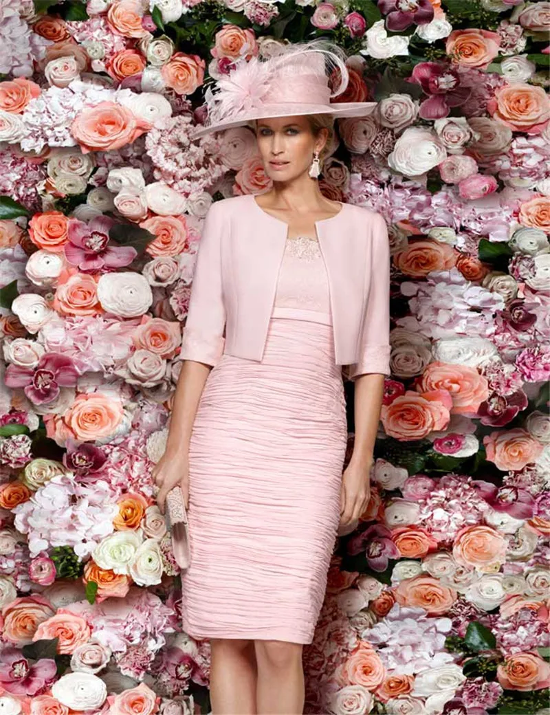 Pink Chiffon Ruffles Liques Wonderful Mother Bride Dress Knee Pink Chiffon Ruffles Liques Wonderful Mother Bride Dress Knee Length Modern Of The Dresses In From Weddings