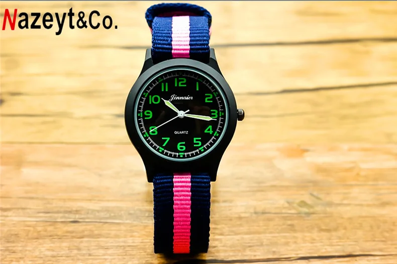 blue pink blue Nazeyt брендовые Роскошные Детские армейские часы для мальчиков и девочек Спортивные Светящиеся стрелки нейлоновые кварцевые наручные часы relogio - Цвет: blue pink blue