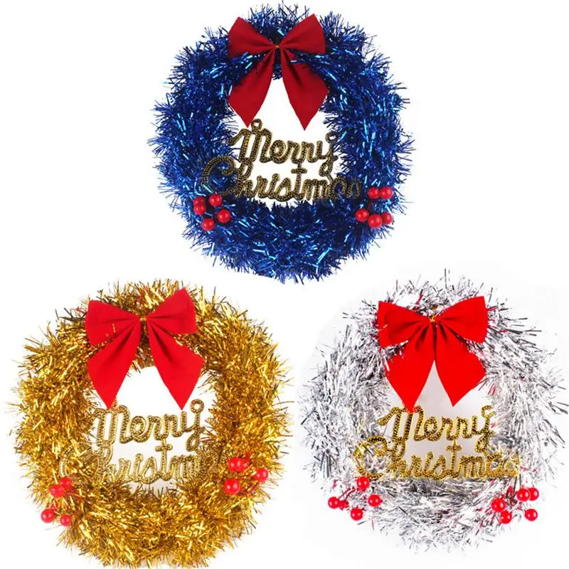 

1pc Bow-knot Flower Christmas Wreath Garland Christmas Decoration Ornaments Party Supplies Home Decor Xmas Tree Hanging Ornament