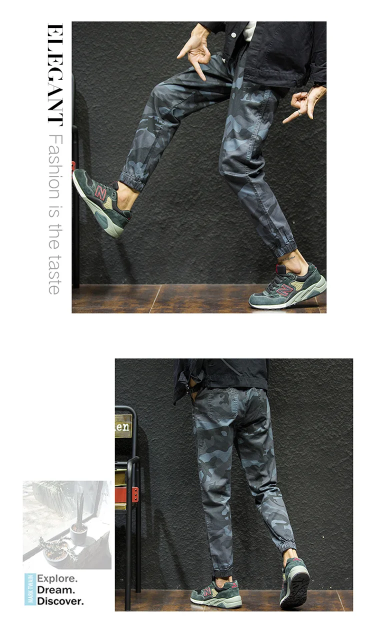 YASUGUOJI Новинка 2019 г. весенние туфли мужские джоггеры с камуфляжным принтом военные джоггеры пот Штаны мужчин леггинсы для фитнеса мужские