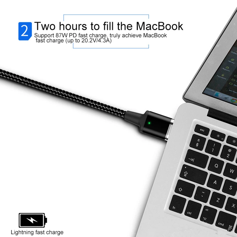 5А Магнитный usb type-C кабель PD провод для быстрой зарядки USB C кабель быстрой зарядки для Macbook Pro type-C Кабо Для samsung S10 Xiaomi