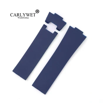 

CARLYWET 25*12mm Blue Waterproof Silicone Rubber Replacement Wrist Watch Band Strap Belt