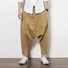 Мужская одежда Мужские случайные большие промежность брюки моды вышивка белье узкие брюки шаровары шаровары певица костюмы