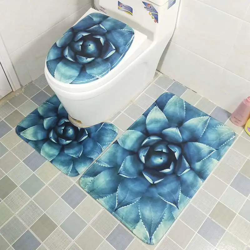 3 шт набор покрытий для унитаза, абсорбирующий нескользящий коврик для ванной комнаты, набор ковриков для ванной, фланелевые коврики