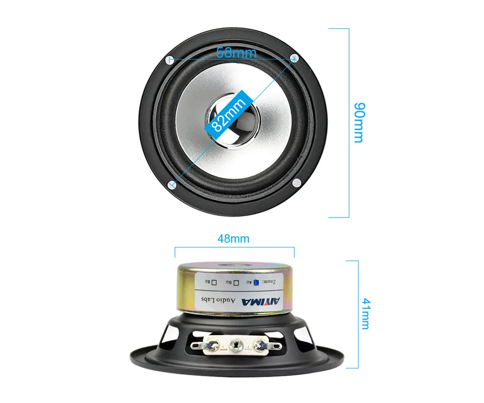 AIYIMA 2 шт. 3 дюйма 4 Ом 10 Вт Полнодиапазонный твитер колонки Громкоговоритель DIY HIFI Громкоговоритель автомобильный стерео домашний кинотеатр