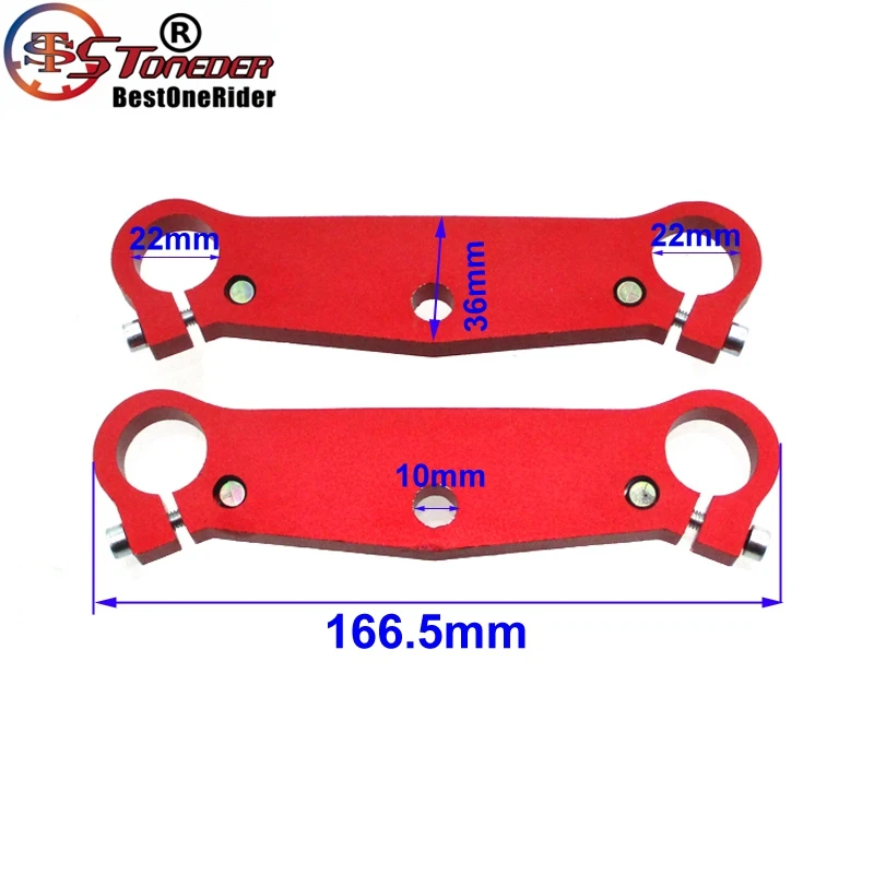 Стоундер красная передняя вилка тройной Дерево Зажимы пластина для китайского 47cc 49cc Мини Мото Карманный велосипед Каги Mx-3 GP-RSR MTA1 MTA2 A1 A2 A3