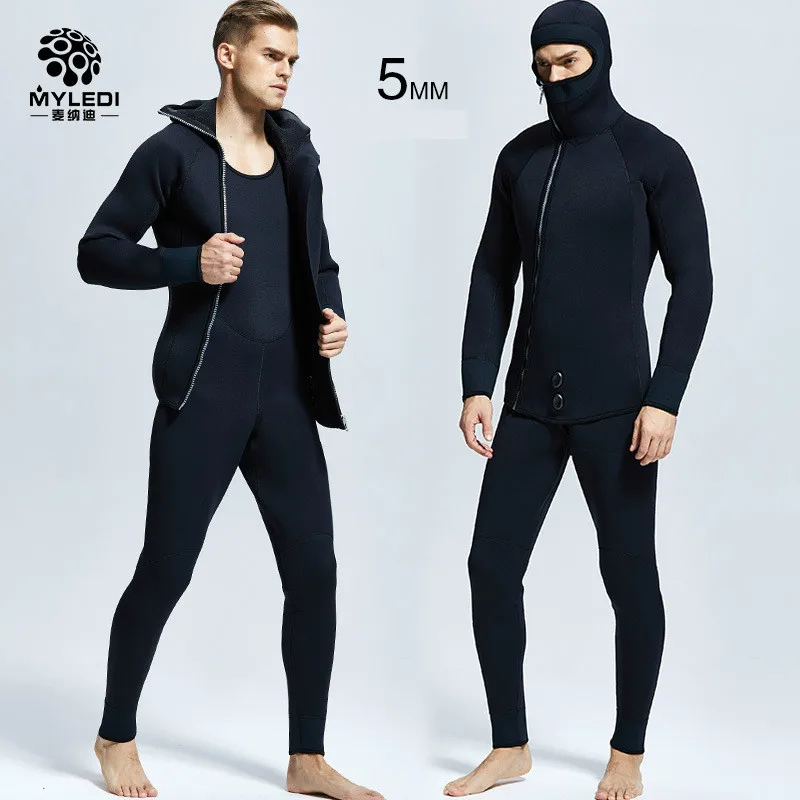 

5MM Men's Diving Suit Two Pieces Of Neoprene Scuba Diving Suit Waterproof Warm Diving Suit For Men Size S-XXL MY087