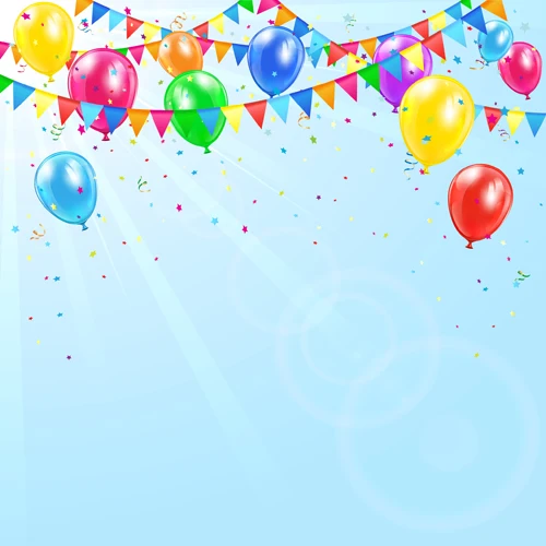 Huayi art kain pesta ulang tahun balon warna  warni latar 