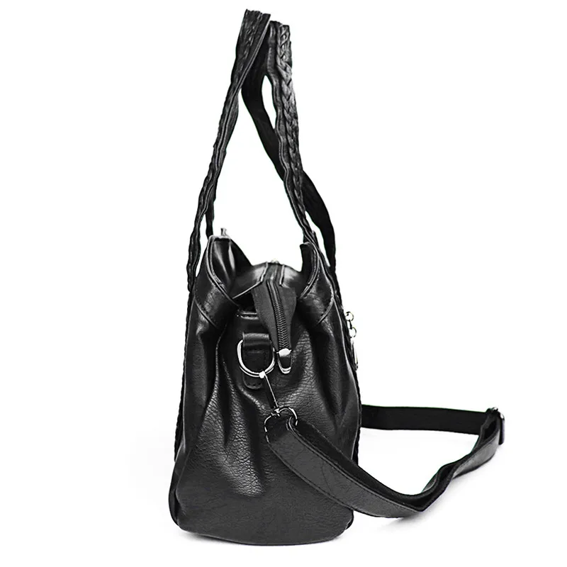Модные женские сумки с кисточками из искусственной кожи, сумка-тоут с верхней ручкой и вышивкой, сумка через плечо, женская сумка на плечо, простой стиль, ручные сумки