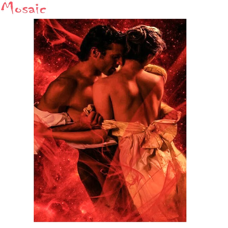 

5D Diamond Painting cross stitch couple hugging DIY full square Diamond Embroidery love kiss Kits rhinestone Paste needlework