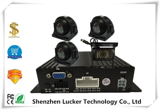 

Vehicle School Bus CCTV Security System BlackBox DVR 4CH IP67 CCD Camera 600TVL Anti-Seismic Avaition Connector
