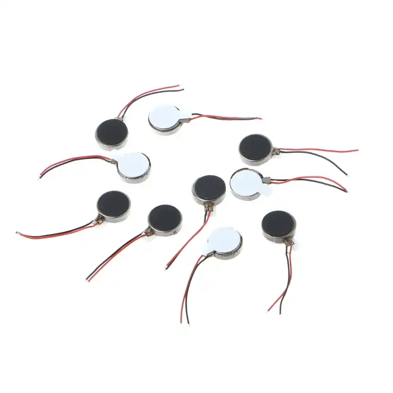 15 piezas 1030 Vibraci/ón de moneda de motor plano DC 3V 12000RPM Bot/ón Micro tel/éfono 10mm x 3mm 2 conductores Autoadhesivo
