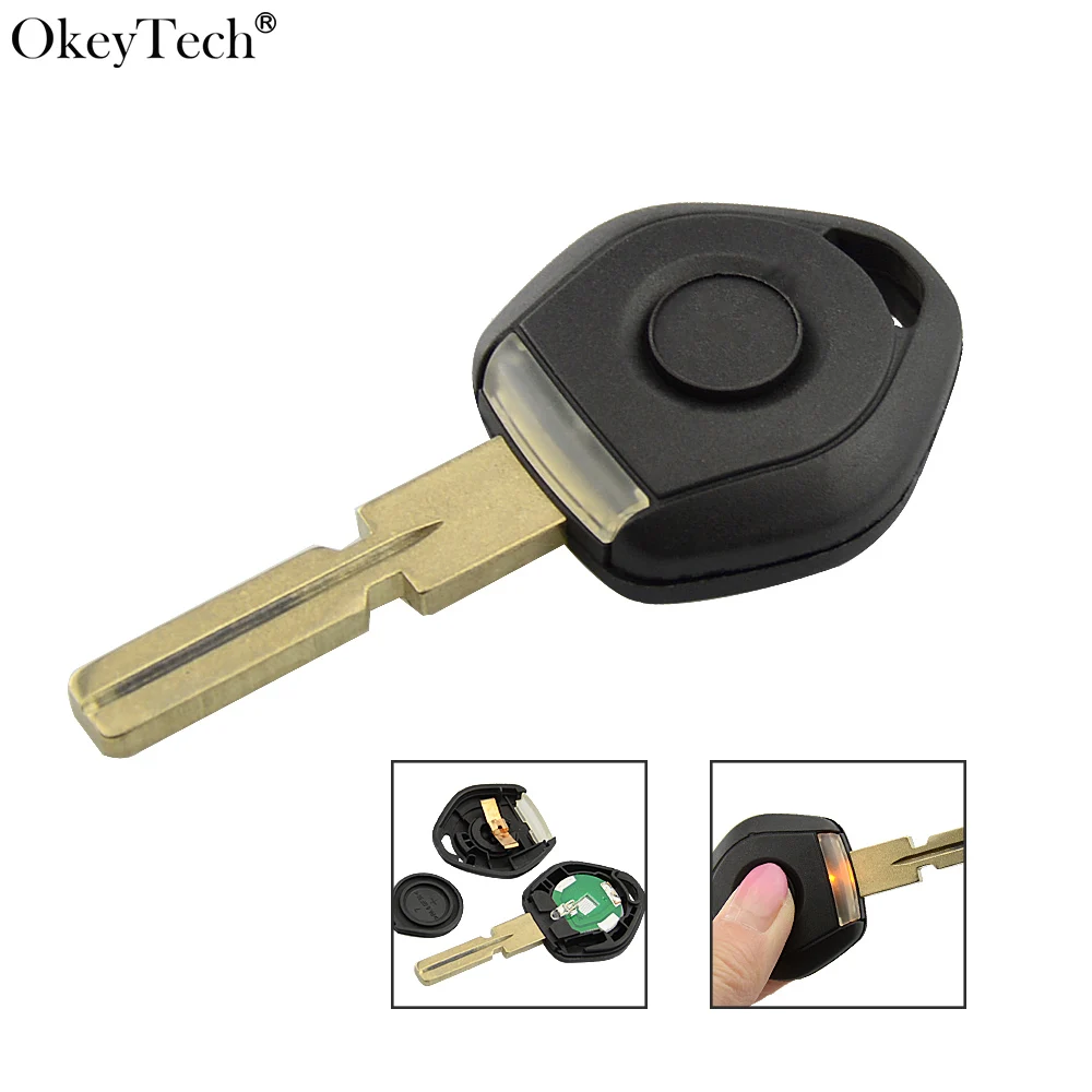 Okeytech استبدال مفتاح السيارة قذيفة حالة مفتاح بعيد مستجيب ل بي إم دبليو مفتاح 4 المسار ل BMW 3 5 7 سلسلة e36 E34 مع مصباح ليد