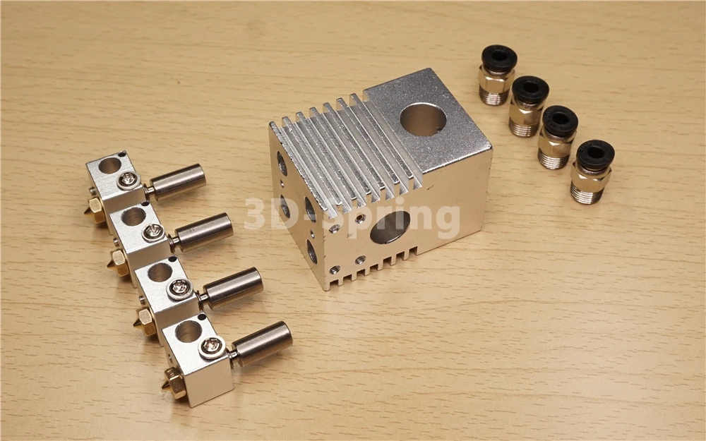 رباعية Hotend الطارد فوهة كيت ل UM2 Ultimaker 2 عبر انزلاق الجدول-سبائك التيتانيوم الحرارة كسر 1.75mm 3mm خيوط