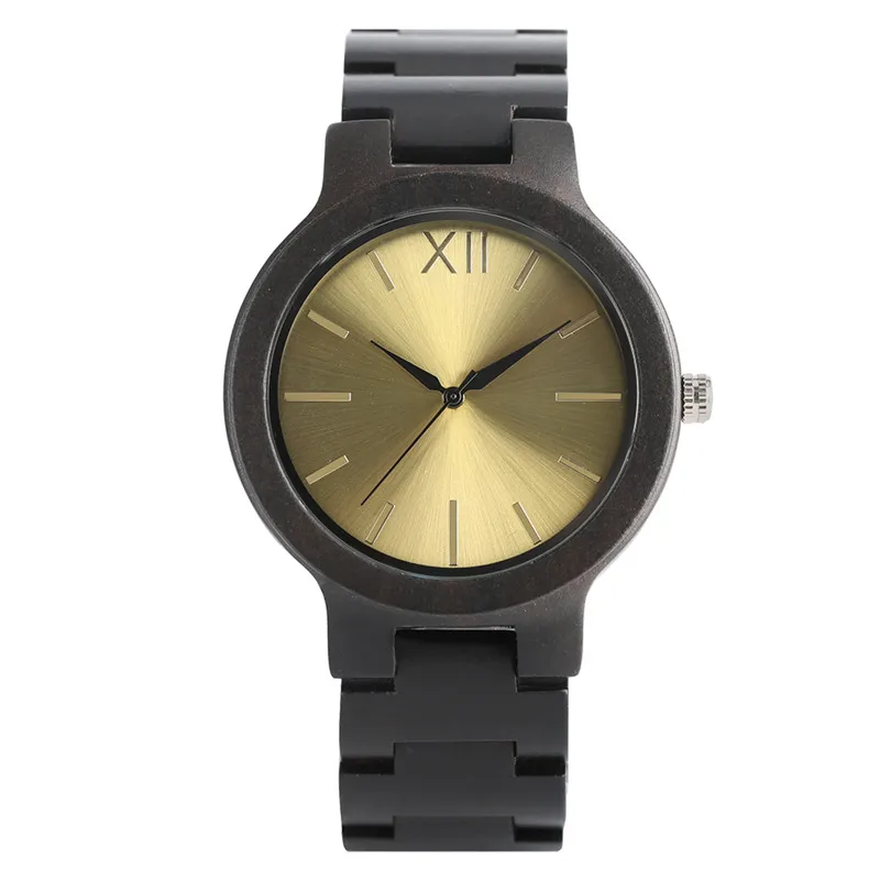 Fashion Cool Green Blue Yellow Men's Full Ebony Watch Bracelet Clasp Creative Unique Design Luxury Male Wood Watch Gift reloj