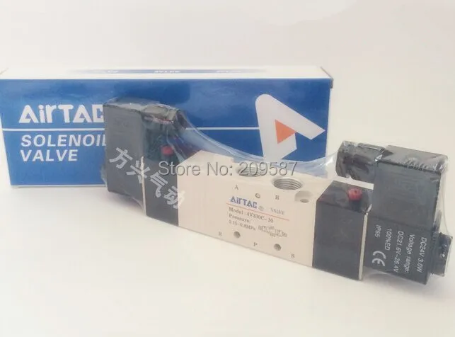 

4V330C-10 5Way 3Position Dual Solenoid Pneumatic Air Valve 3/8" BSPT DC12V DC24V AC110V AC220V