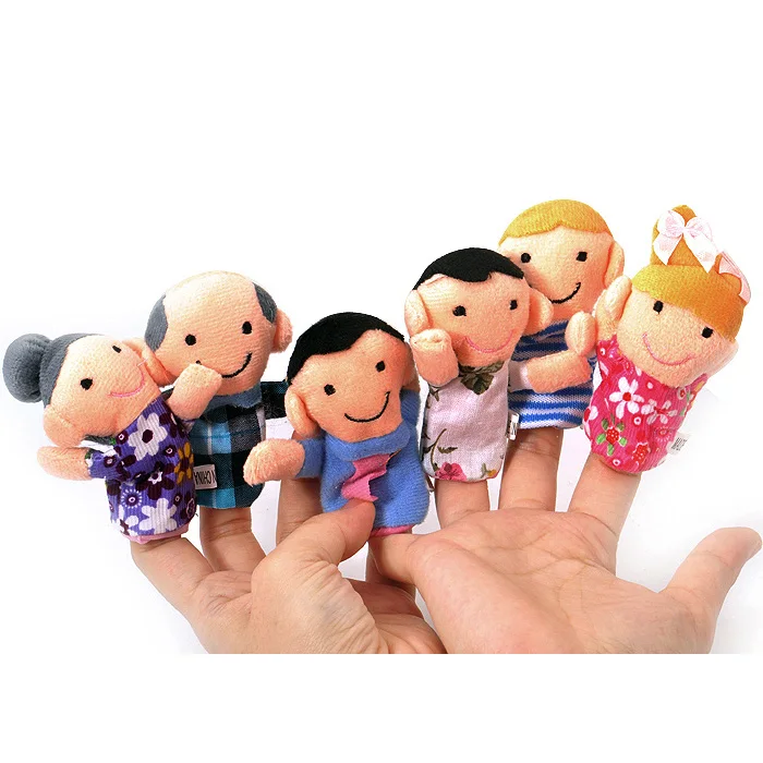 SODIAL(R) милые 6 шт. Семейные пальчиковые куклы люди включают в себя маму папу