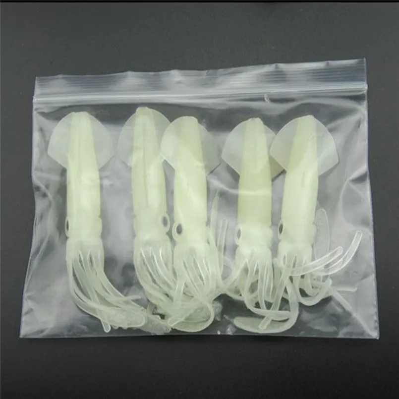 5pcs Saltwater Fishing Lure Squid Octopus Skirts Lures Tackle Glow Luminous Bait Fishing Accessories pescaria #4A28 (5)