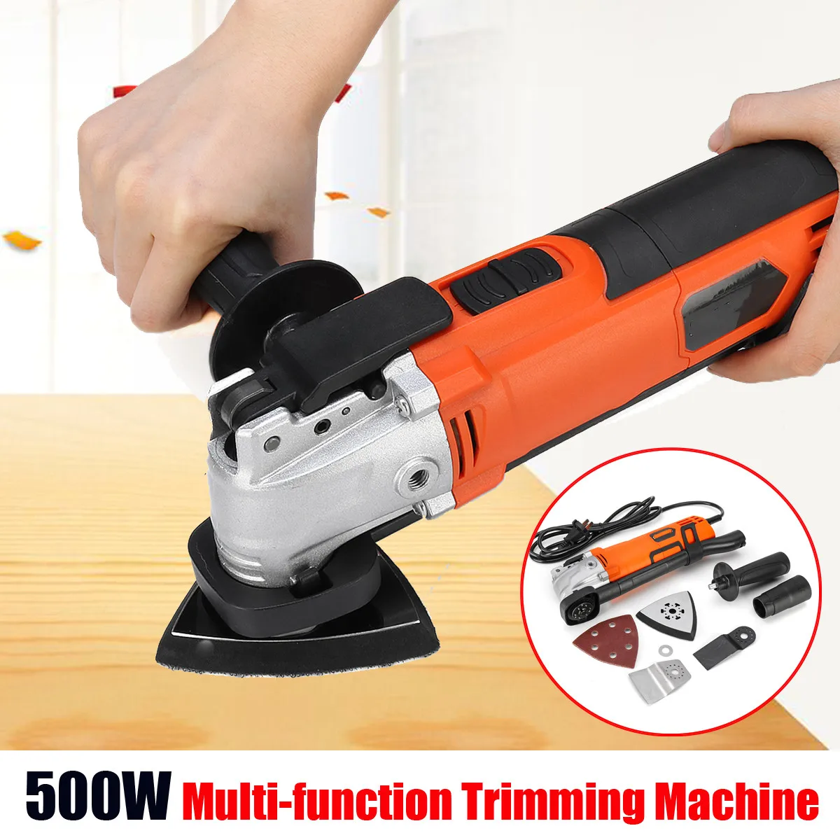 

Variable 6 Speed 500W Electric Multifunction Oscillating Tool Kit Multi-Tool Power Tool Electric Grinder Trimmer Saw Accessories