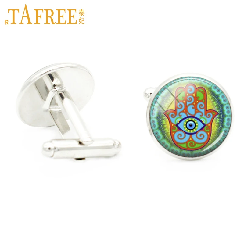 

TAFREE Romantic lover's fingerprints Cufflinks send of love High Quality Cuff Link charm Round Dome Glass cabochon jewelry NS92