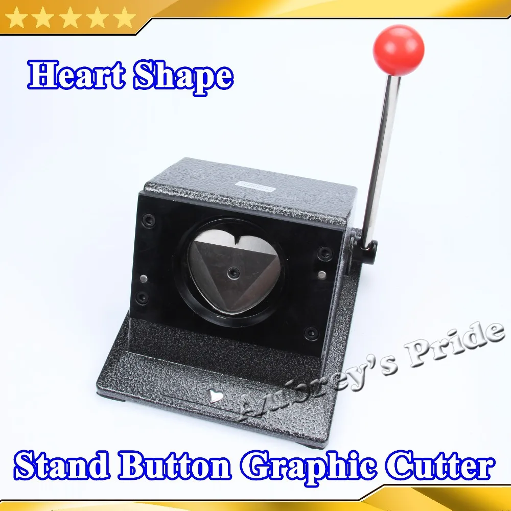 Руководство сердце Форма 57x52 мм Мульти Простыни Детские стенд Бумага Графический Удар Die Cutter Button Maker Бумагорезальные машины