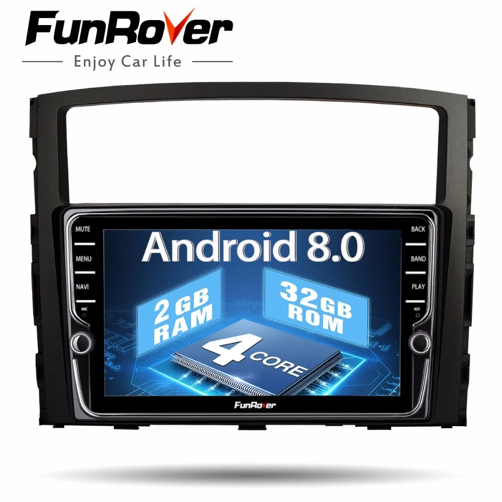 

Funrover 2 din Android8.0 Car DVD Multimedia Player For Mitsubishi Pajero V97 V93 2006-2015 radio gps Navigation IPS WIFI EQ RDS