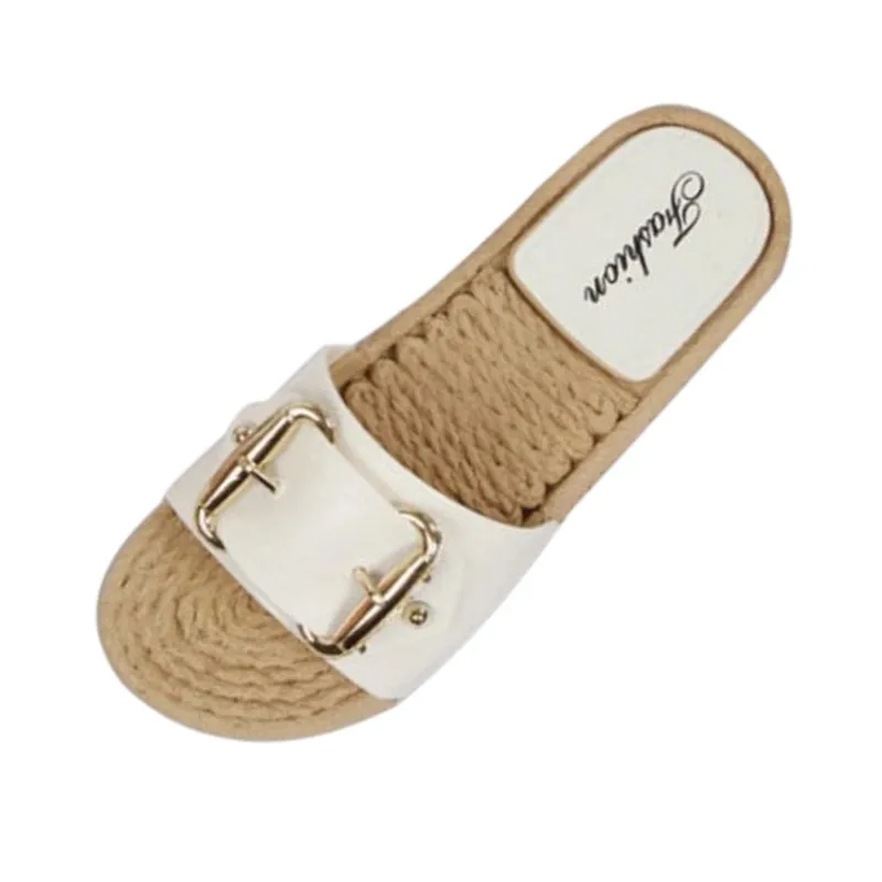 

Hot New Summer Woman Flax Flip Flop Linen Non-Slip Designer Flat Sandals Home Slippers Woman Fashion Slides Casual Straw Shoes