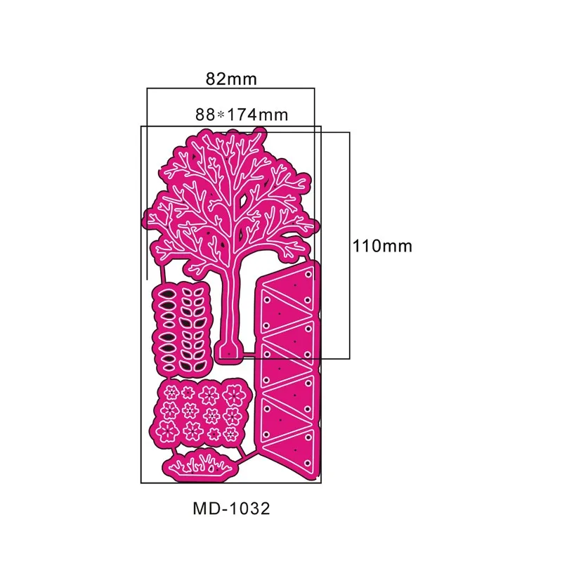 Ретро Дом цветущее дерево 3D металлические режущие штампы для скрапбукинга бумажные ремесла тиснение штампы для изготовления карт трафареты - Цвет: 02