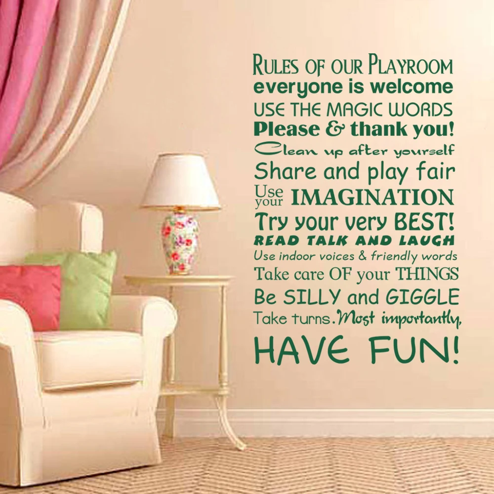 Playroom Wall Decal Rules Of Playroom Kid Room Wall Decal Nursery Room