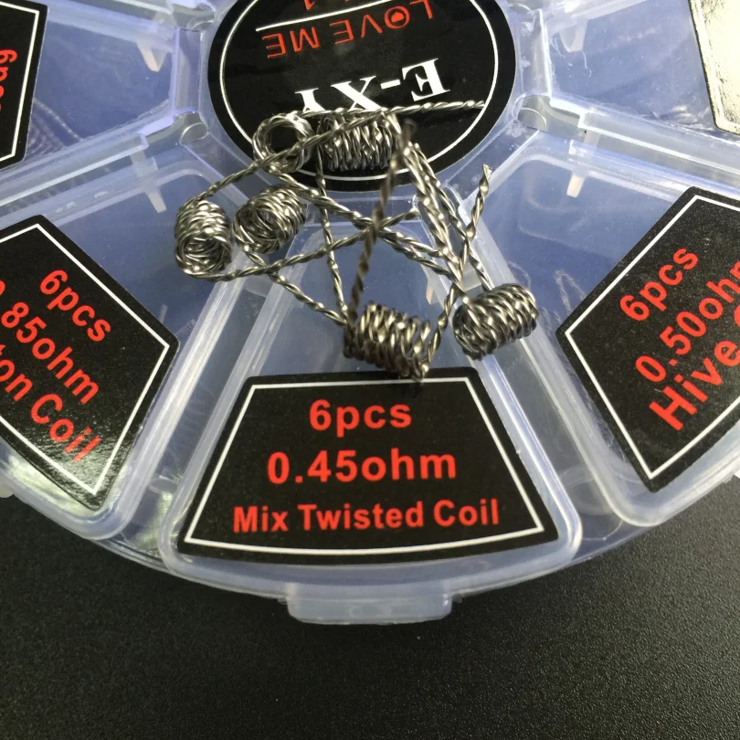 E-XY 8 в 1 проволочные готовые катушки Clapton Quad Tiger Hive Alien Fused Clapton Mix Twisted Coil fit DIY распылитель