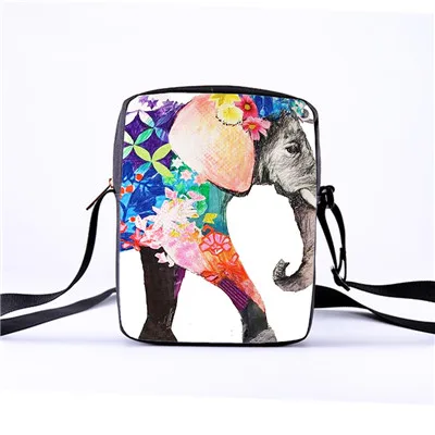 Изготовленная на заказ женская сумка через плечо с разноцветным слоном и животным принтом; женская детская сумка через плечо; сумка для отдыха с изображением слона - Цвет: 05