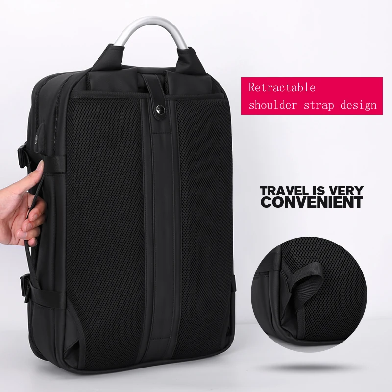 FRN Laptop Backpack 15.6 inch Men's Travel Bags 2019 Multifunction Rucksack Waterproof Oxford Black Computer Backpacks For Men