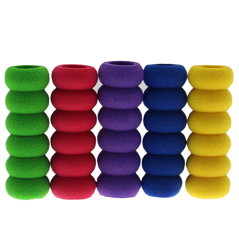 

10pcs Eco-friendly Non-toxic Pencil Non Slip Ridged Handwriting Cap Foam Pen Grips Lightweight Hand Protection