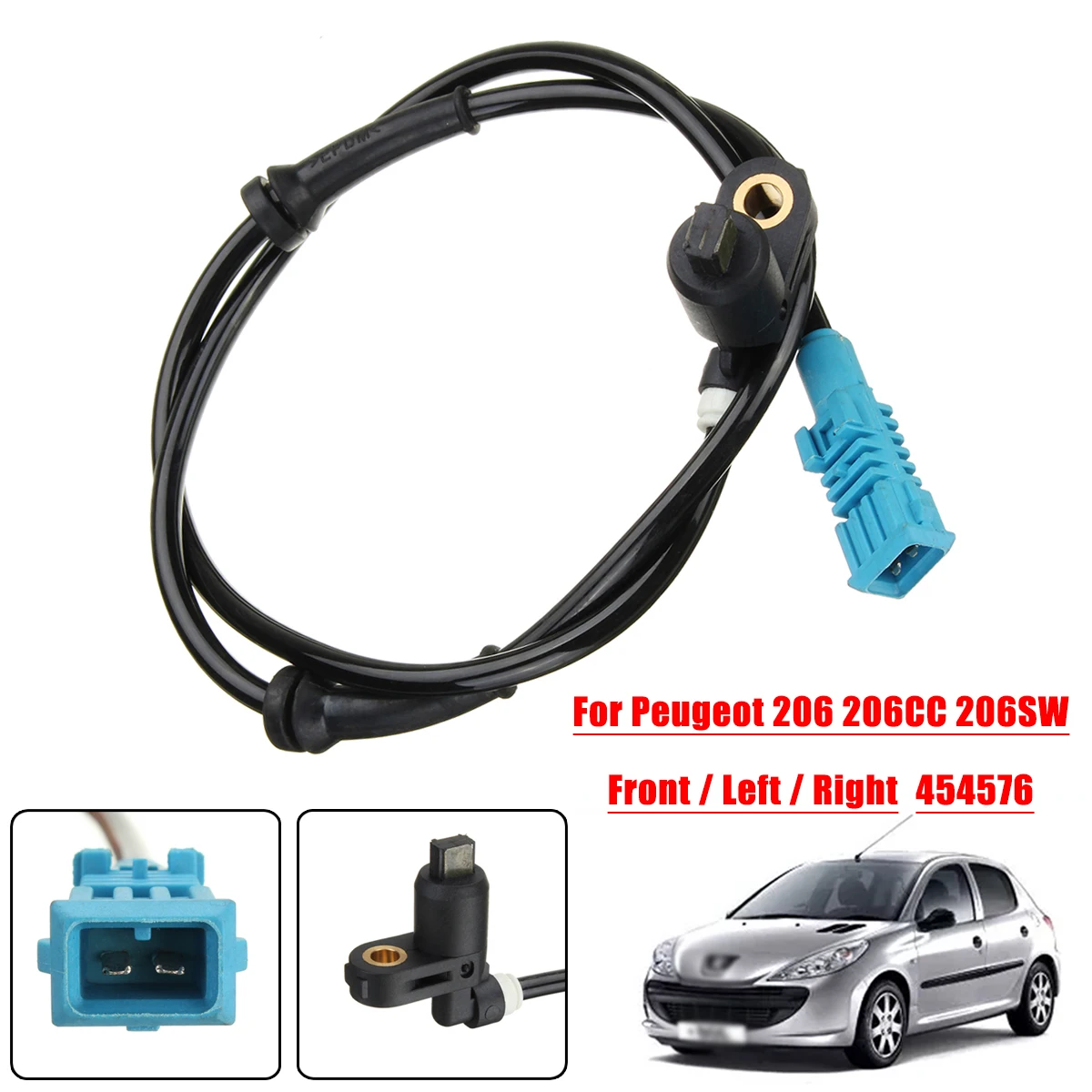 Car Front Left Right ABS Wheel Speed Sensor For Peugeot 206 206CC 206SW