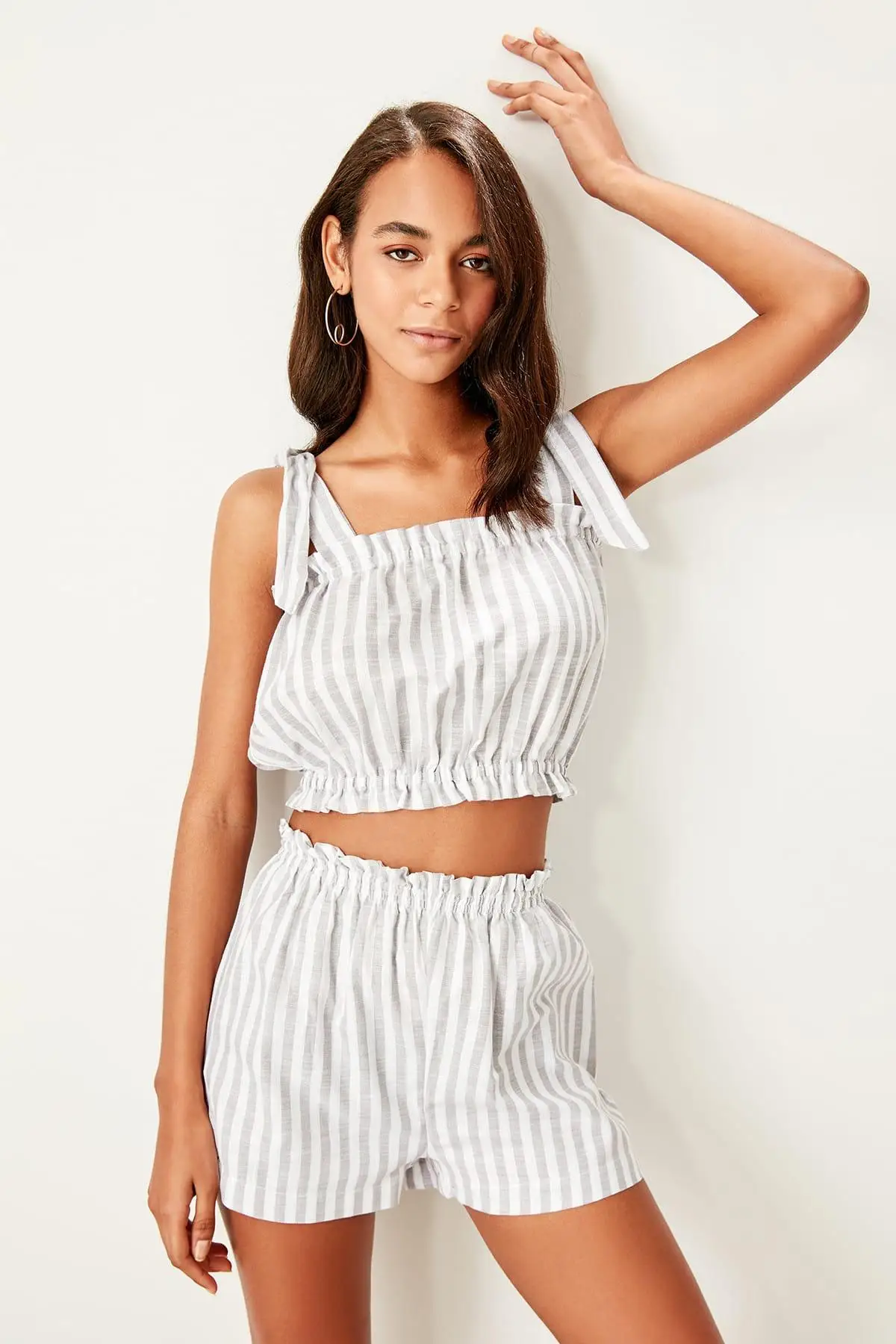 

Trendyol With Multi-Colored Strap Bluzan Striped Bottom/Top Suits TBESS19WV0003